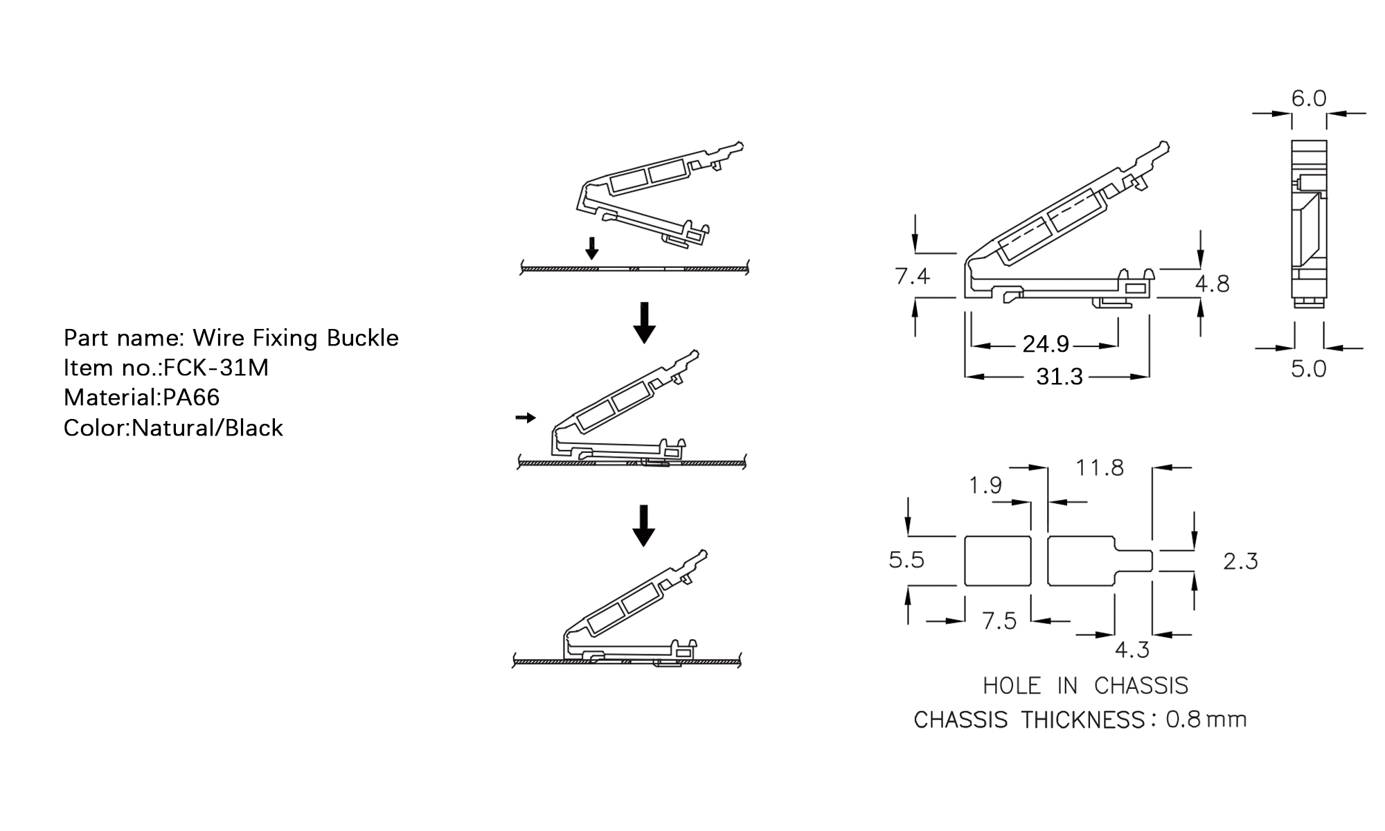 Wire Fixing Buckle FCK-31M